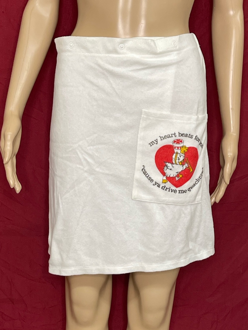 Vintage 80s Jockey Adjustable Bath Kilt Towel Wrap Drum Major Duck Pocket OSFM